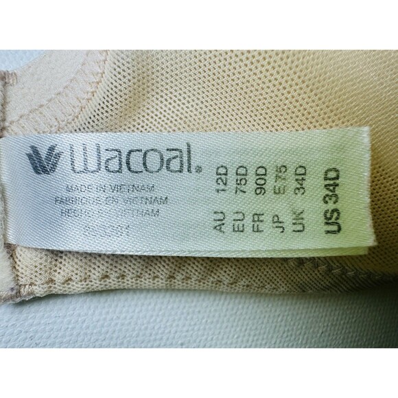WACOAL 853281 Ultimate Side Smoother Underwire T-Shirt Beige Bra SIZE 34D - Picture 8 of 12
